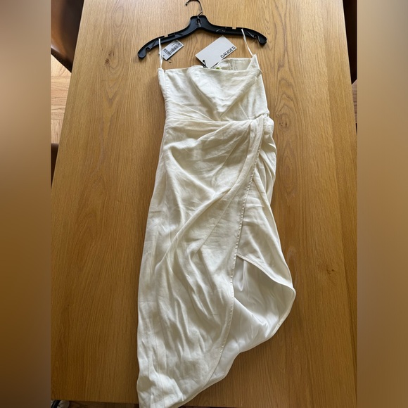 GAUGE81 White Lica Linen Mini Midi Strapless Dress Size 36 Small NWT - Picture 4 of 7